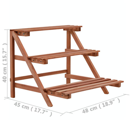 3-Tier Pflanzenständer Zedernholz 48x45x40 cm - Pazzar.ch