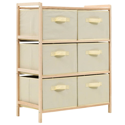 Korb-Kommode mit 6 Stoffkörben Zedernholz Beige - Pazzar.ch