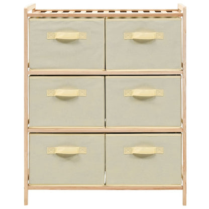 Korb-Kommode mit 6 Stoffkörben Zedernholz Beige - Pazzar.ch