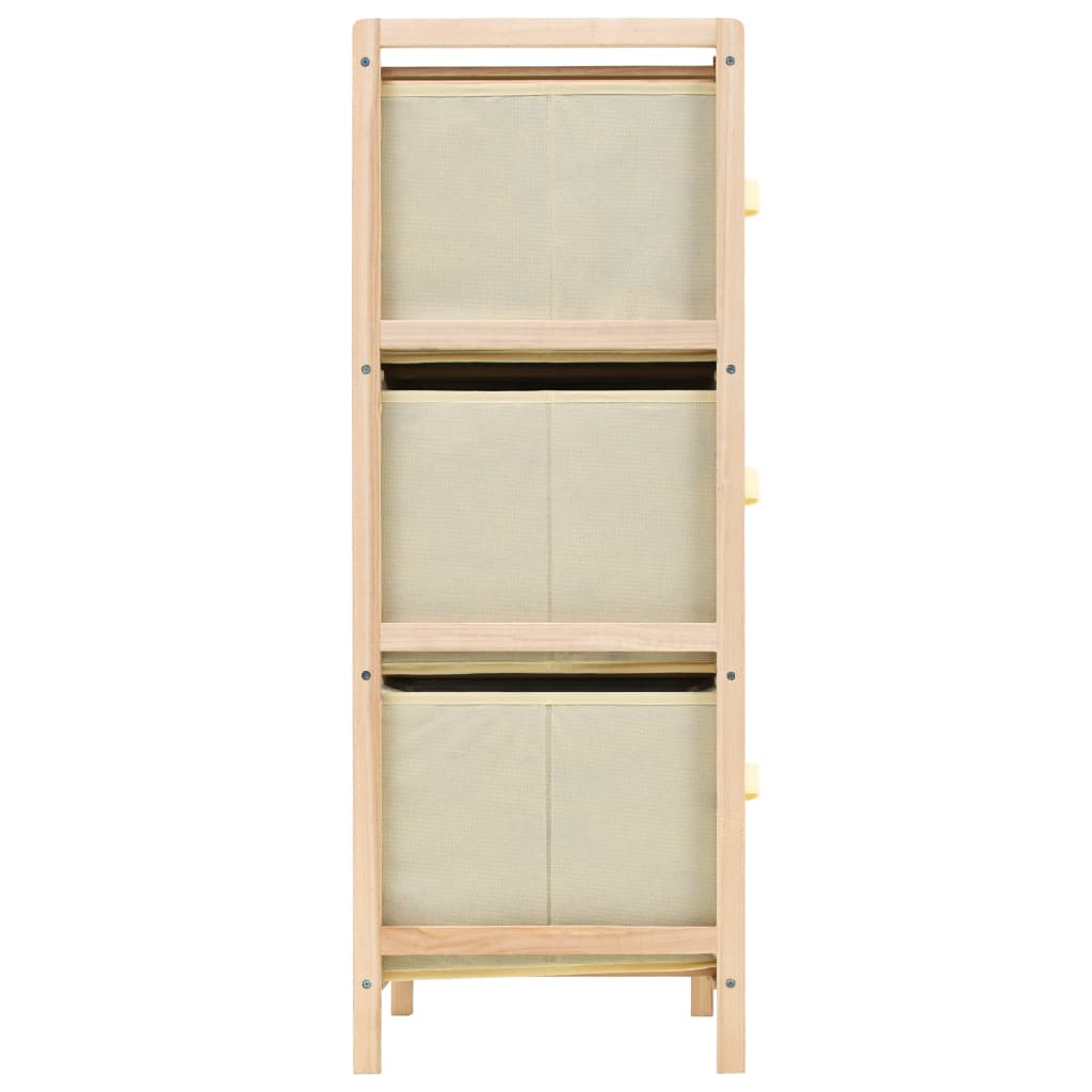 Korb-Kommode mit 6 Stoffkörben Zedernholz Beige - Pazzar.ch