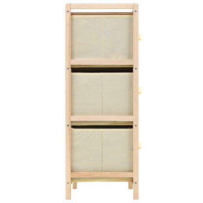 Korb-Kommode mit 6 Stoffkörben Zedernholz Beige - Pazzar.ch