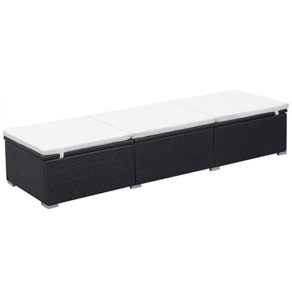 Sonnenliege mit Auflage Poly Rattan Schwarz - Pazzar.ch