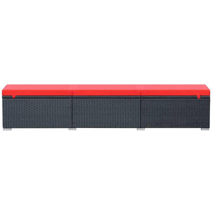 Sonnenliege mit Auflage Poly Rattan Schwarz - Pazzar.ch