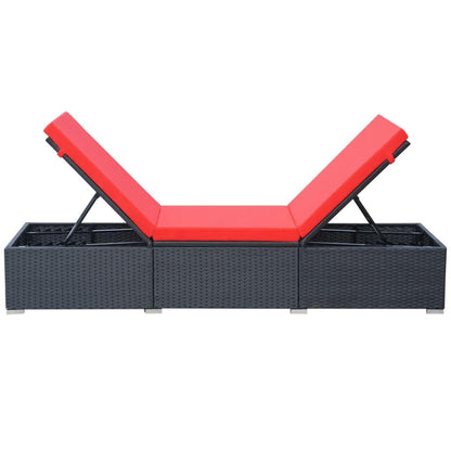 Sonnenliege mit Auflage Poly Rattan Schwarz - Pazzar.ch