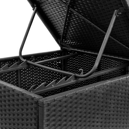 Sonnenliege mit Auflage Poly Rattan Schwarz - Pazzar.ch