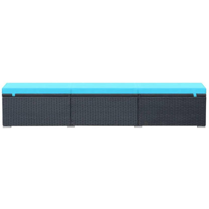 Sonnenliege mit Auflage Poly Rattan Schwarz - Pazzar.ch