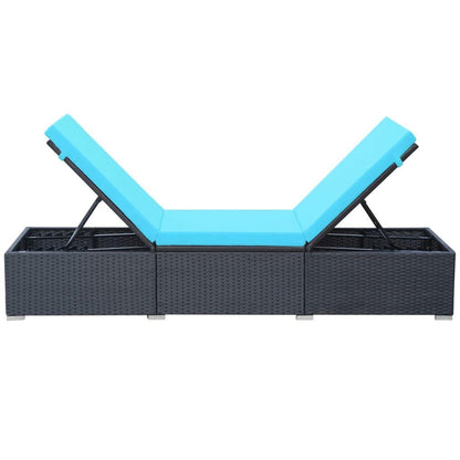 Sonnenliege mit Auflage Poly Rattan Schwarz - Pazzar.ch