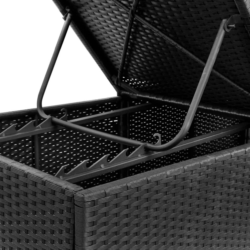 Sonnenliege mit Auflage Poly Rattan Schwarz - Pazzar.ch