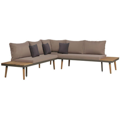 4-tlg. Garten-Lounge-Set mit Auflagen Massivholz Akazie Braun - Pazzar.ch