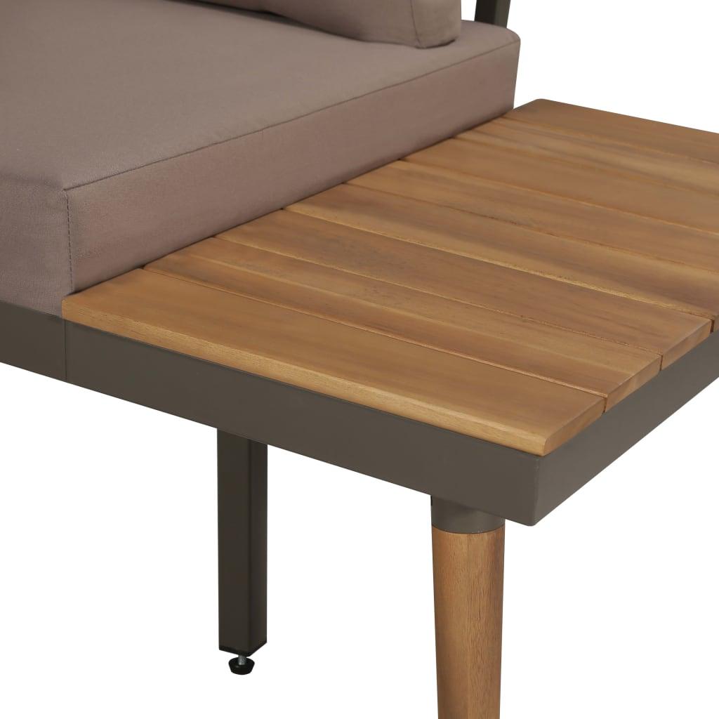 4-tlg. Garten-Lounge-Set mit Auflagen Massivholz Akazie Braun - Pazzar.ch