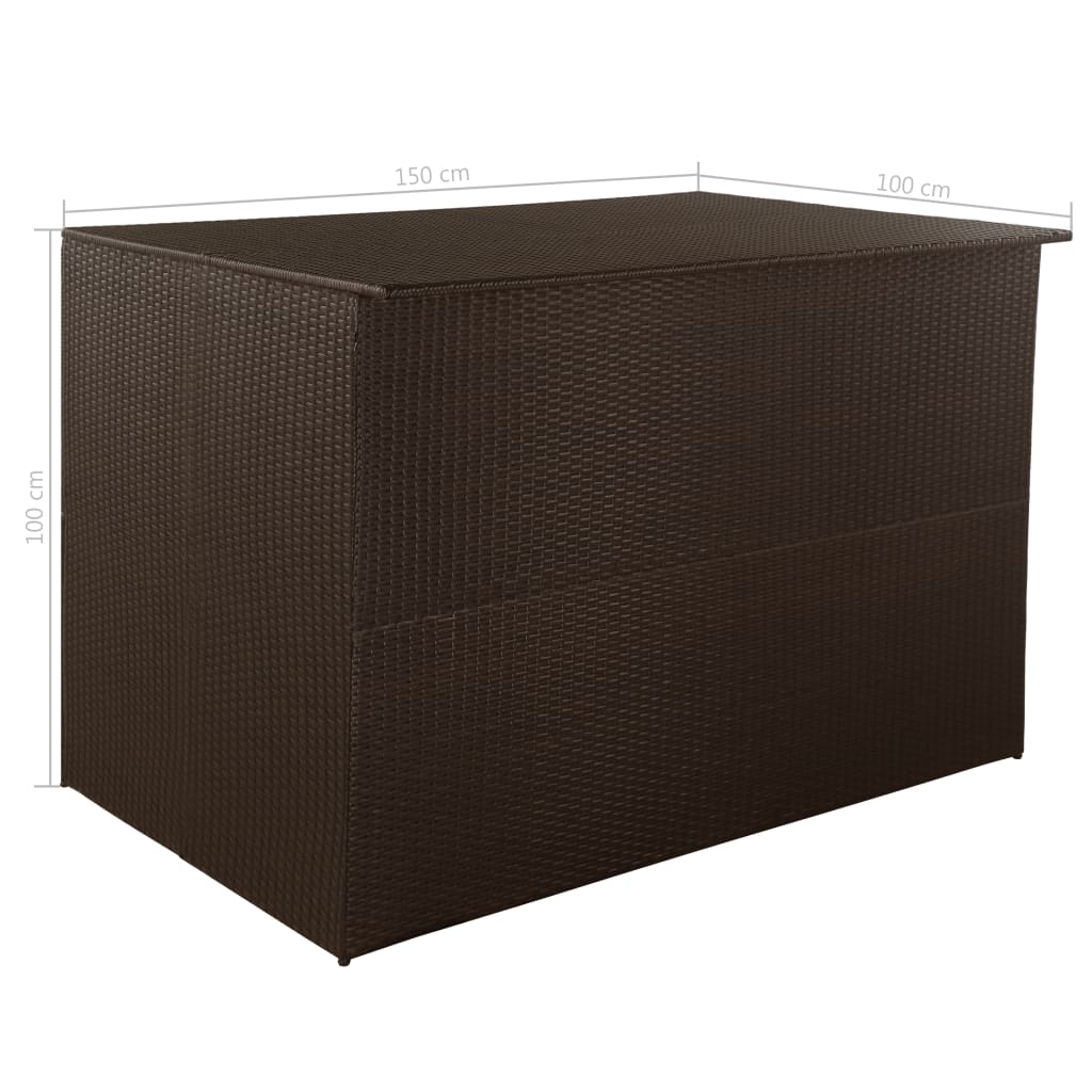Garden-Auflagenbox Braun 150x100x100 cm Poly Rattan - Pazzar.ch