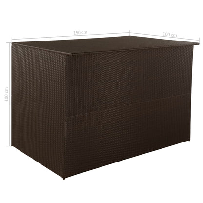 Garden-Auflagenbox Braun 150x100x100 cm Poly Rattan - Pazzar.ch