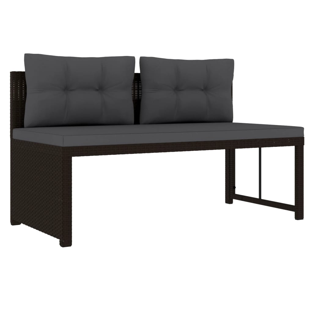 4-tlg. Garten-Lounge-Set Poly Rattan Braun