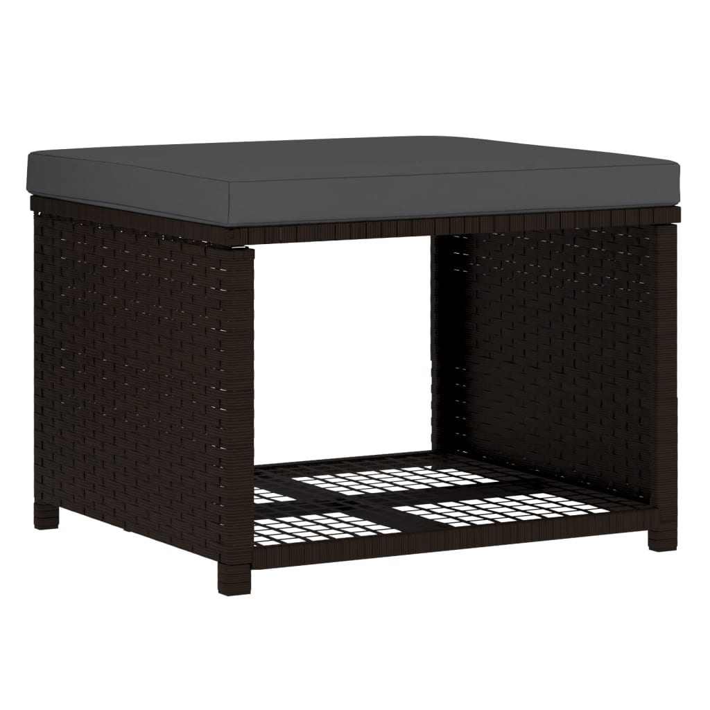 4-tlg. Garten-Lounge-Set Poly Rattan Braun