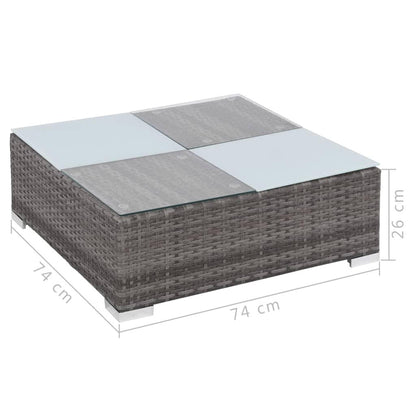 8-tlg. Garten-Lounge-Set mit Auflagen Poly Rattan Grau - Pazzar.ch