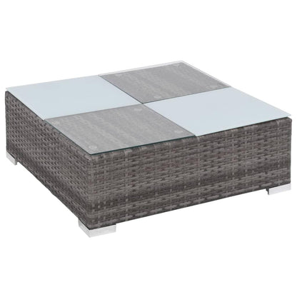 8-tlg. Garten-Lounge-Set mit Auflagen Poly Rattan Grau - Pazzar.ch