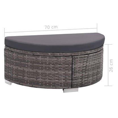 8-tlg. Garten-Lounge-Set mit Auflagen Poly Rattan Grau - Pazzar.ch