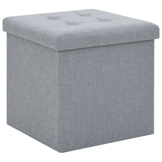 Hocker mit Stauraum Hellgrau Leinenoptik - Pazzar.ch