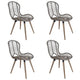 Esszimmerstühle 4 Stk. Braun Natürliches Rattan