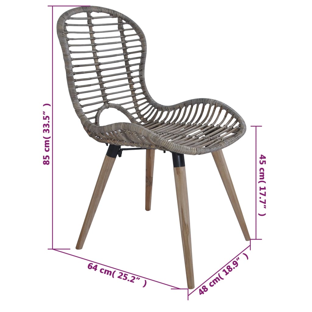Esszimmerstühle 4 Stk. Braun Natürliches Rattan - Pazzar.ch