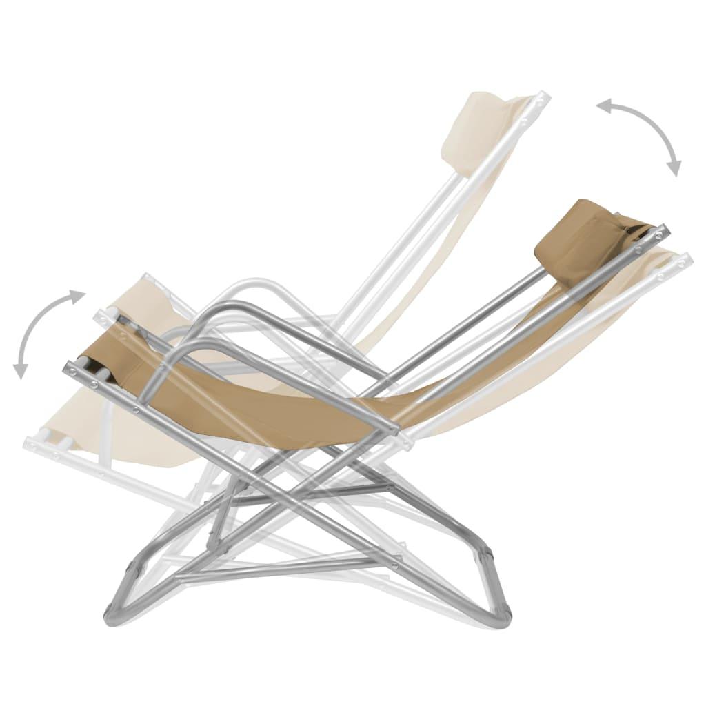 Liegestühle 2 Stk. Stahl Taupe - Pazzar.ch