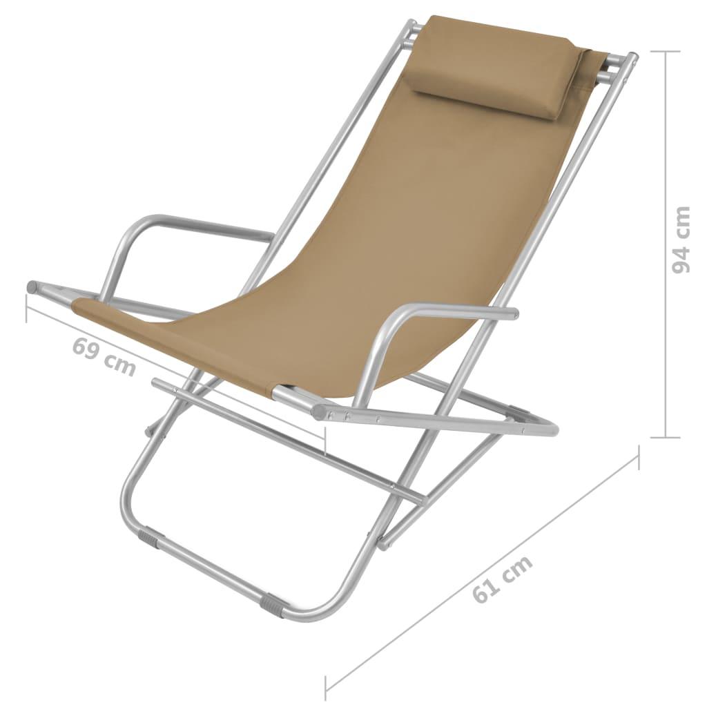 Liegestühle 2 Stk. Stahl Taupe - Pazzar.ch