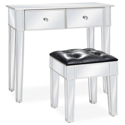 Verspiegelter Schminktisch mit Hocker MDF und Glas - Pazzar.ch