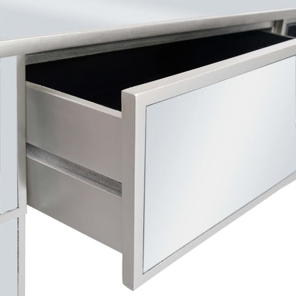 Verspiegelter Schminktisch mit Hocker MDF und Glas - Pazzar.ch