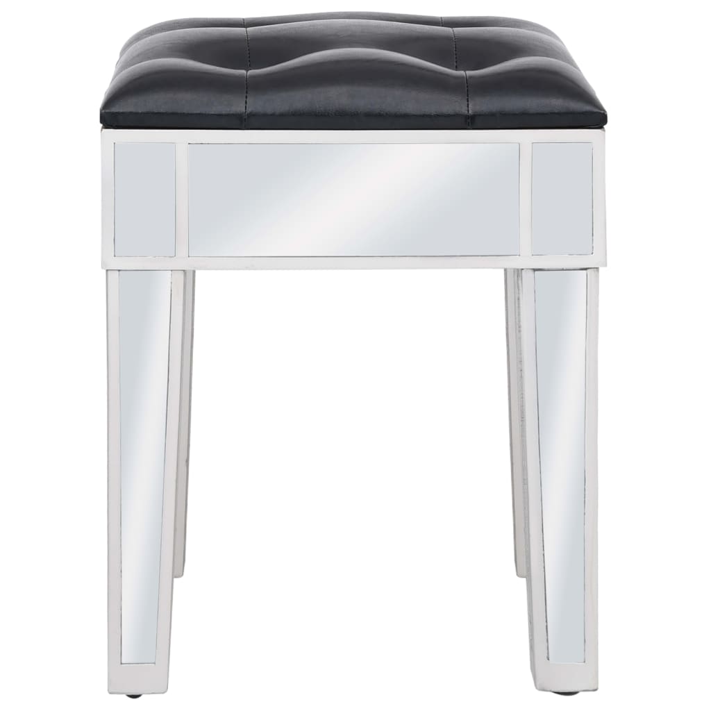 Verspiegelter Schminktisch mit Hocker MDF und Glas - Pazzar.ch