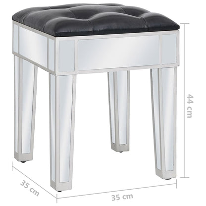 Verspiegelter Schminktisch mit Hocker MDF und Glas - Pazzar.ch