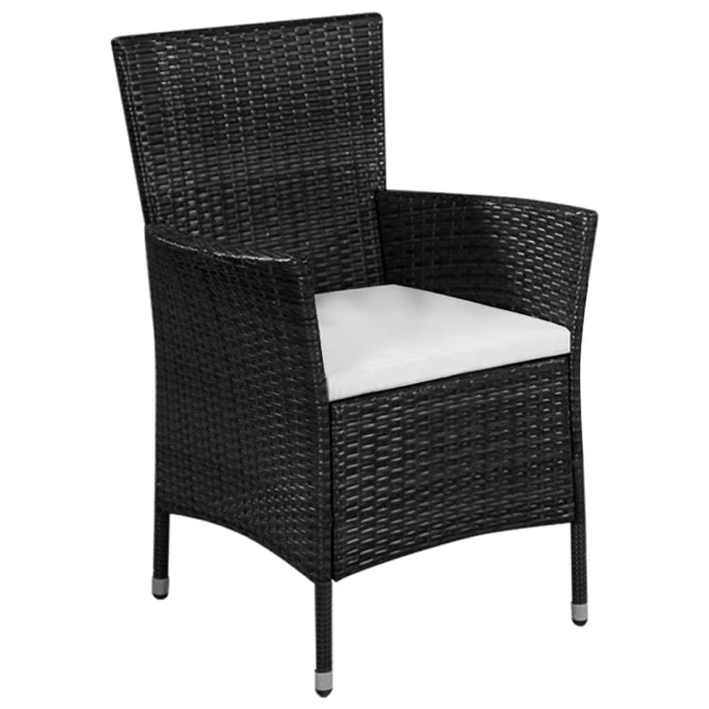 3-tlg. Bistro-Set Poly Rattan Schwarz - Pazzar.ch
