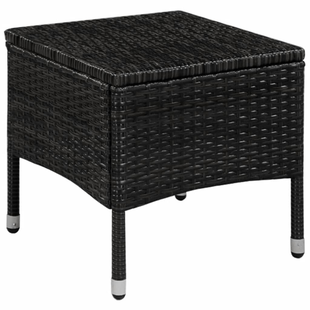 3-tlg. Bistro-Set Poly Rattan Schwarz - Pazzar.ch