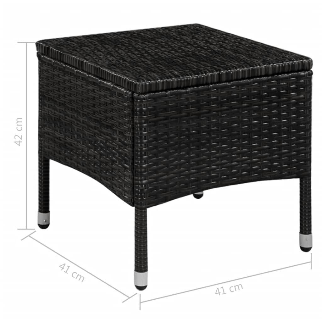 3-tlg. Bistro-Set Poly Rattan Schwarz - Pazzar.ch