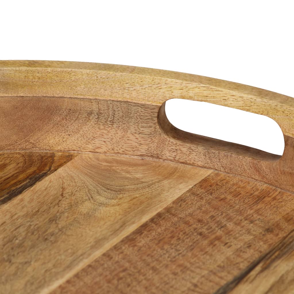 Couchtisch Mangoholz Massiv und Stahl 50 x 40 cm - Pazzar.ch