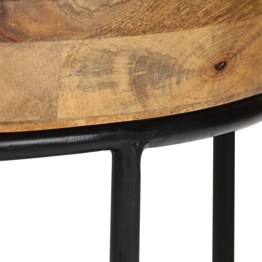 Couchtisch Mangoholz Massiv und Stahl 50 x 40 cm - Pazzar.ch
