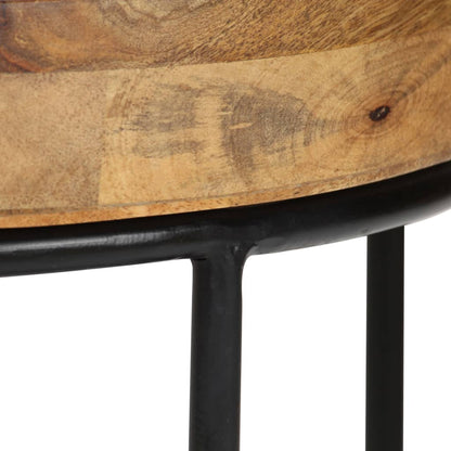Couchtisch Mangoholz Massiv und Stahl 50 x 40 cm - Pazzar.ch