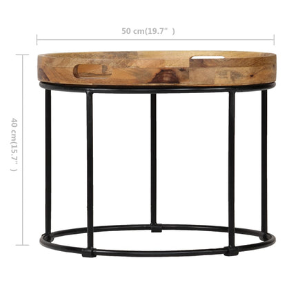 Couchtisch Mangoholz Massiv und Stahl 50 x 40 cm - Pazzar.ch
