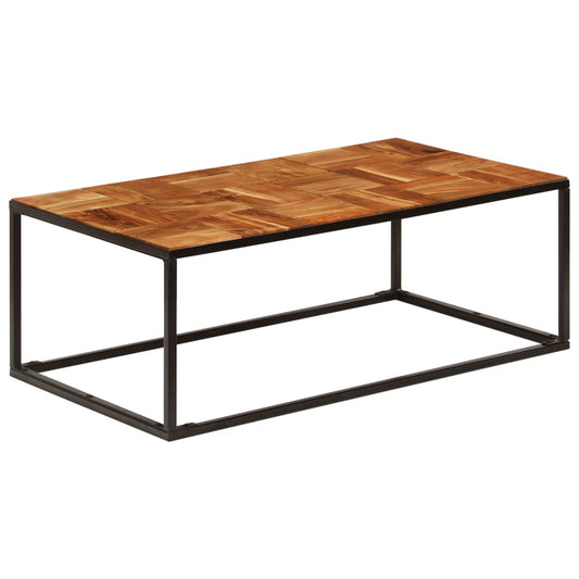 Couchtisch 110 x 60 x 40 cm Massivholz Akazie und Stahl - Pazzar.ch