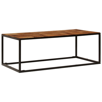 Couchtisch 110 x 60 x 40 cm Massivholz Akazie und Stahl - Pazzar.ch