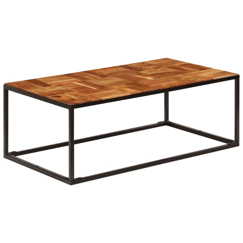 Couchtisch 110 x 60 x 40 cm Massivholz Akazie und Stahl - Pazzar.ch