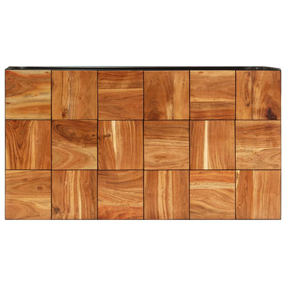 Couchtisch 110 x 60 x 40 cm Massivholz Akazie und Stahl - Pazzar.ch