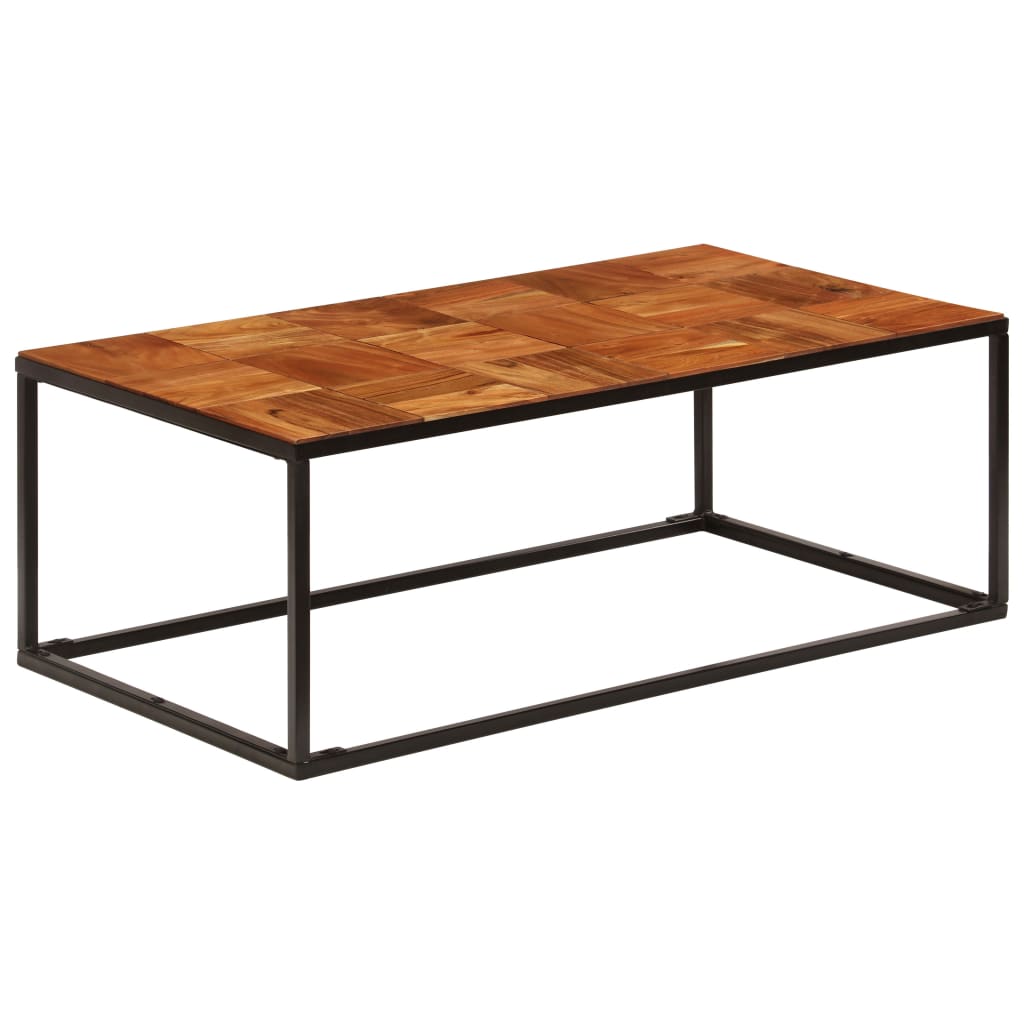 Couchtisch 110 x 60 x 40 cm Massivholz Akazie und Stahl - Pazzar.ch