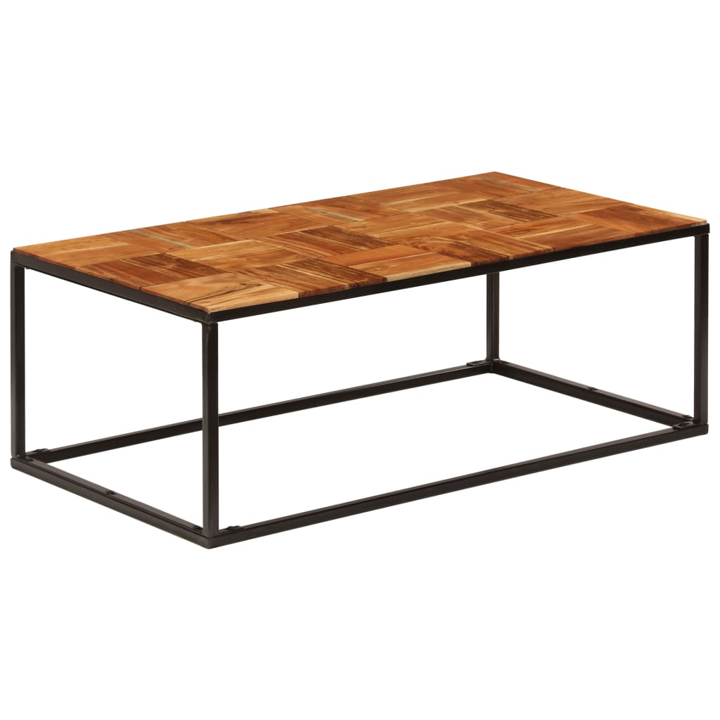 Couchtisch 110 x 60 x 40 cm Massivholz Akazie und Stahl - Pazzar.ch