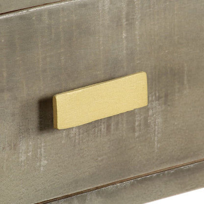 Konsolentisch Grau mit Messing 110 x 35 x 76 cm Mangoholz Massiv - Pazzar.ch