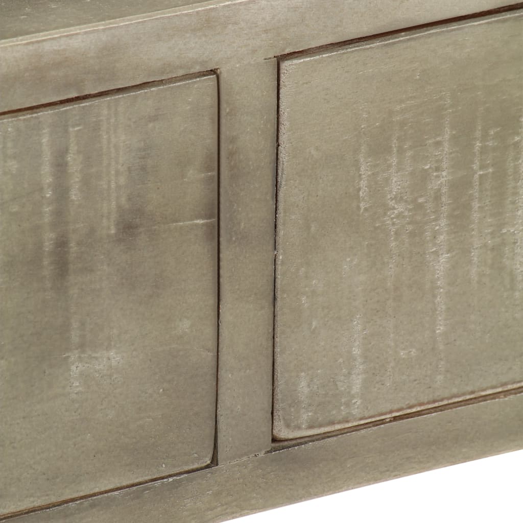 Konsolentisch Grau mit Messing 110 x 35 x 76 cm Mangoholz Massiv - Pazzar.ch