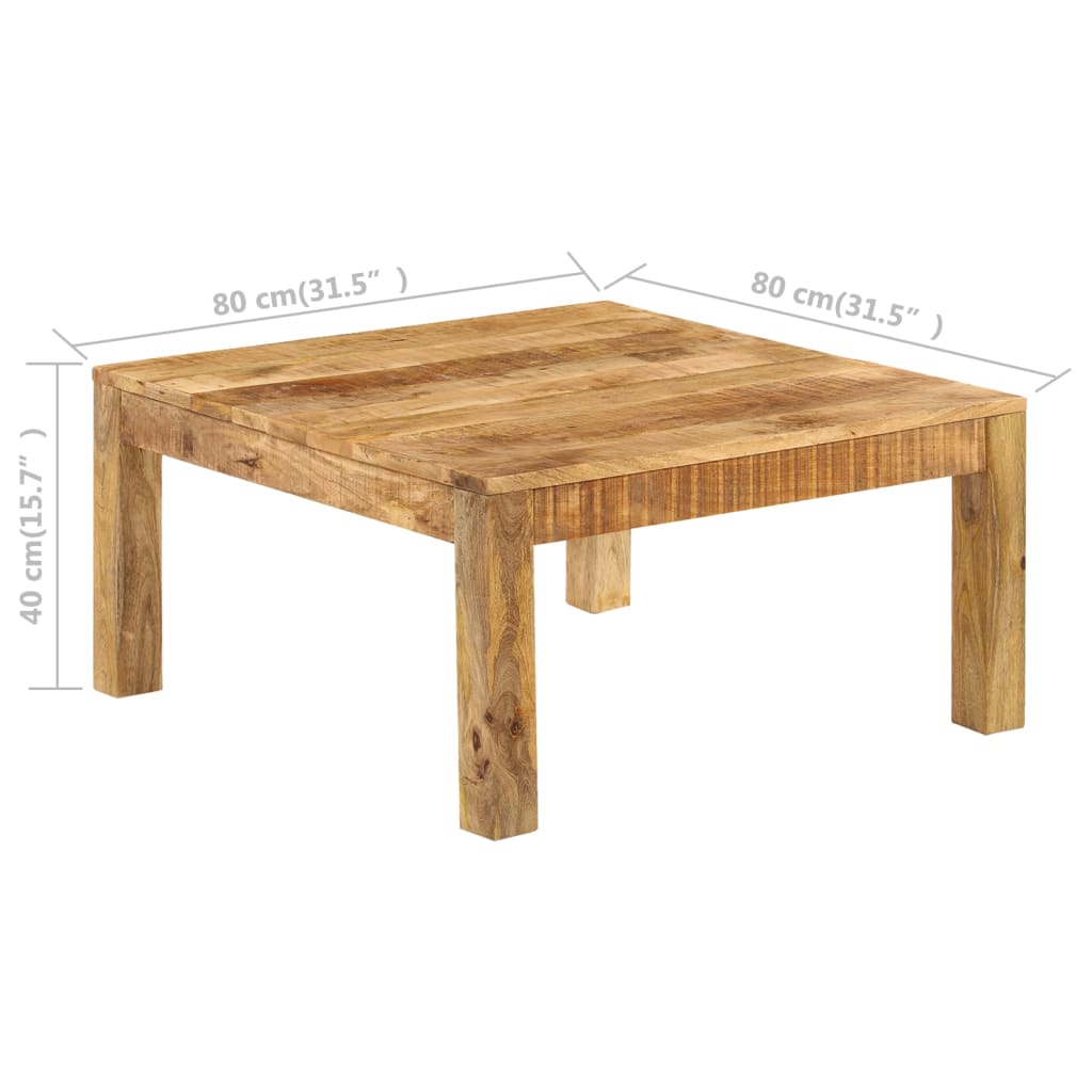 Couchtisch Mango-Massivholz 80×80×40 cm - Pazzar.ch