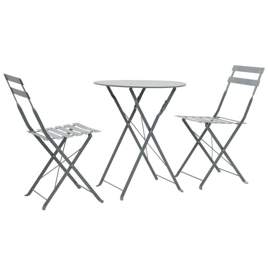 3-tlg. Bistro-Set Stahl Grau - Pazzar.ch