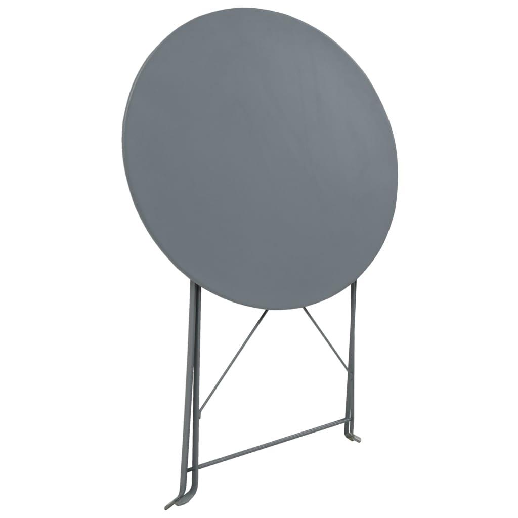 3-tlg. Bistro-Set Stahl Grau - Pazzar.ch