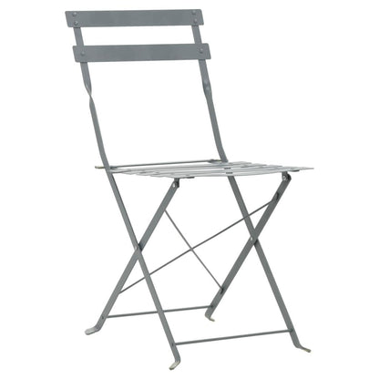 3-tlg. Bistro-Set Stahl Grau - Pazzar.ch