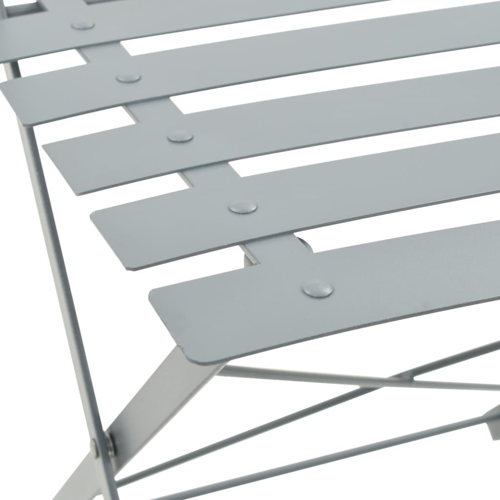 3-tlg. Bistro-Set Stahl Grau - Pazzar.ch